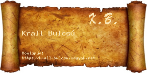 Krall Bulcsú névjegykártya
